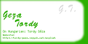 geza tordy business card